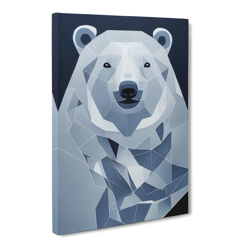 Reinaldo Polar Bear Geometric - Wrapped Canvas, 60cm H x 40cm W x 3cm D