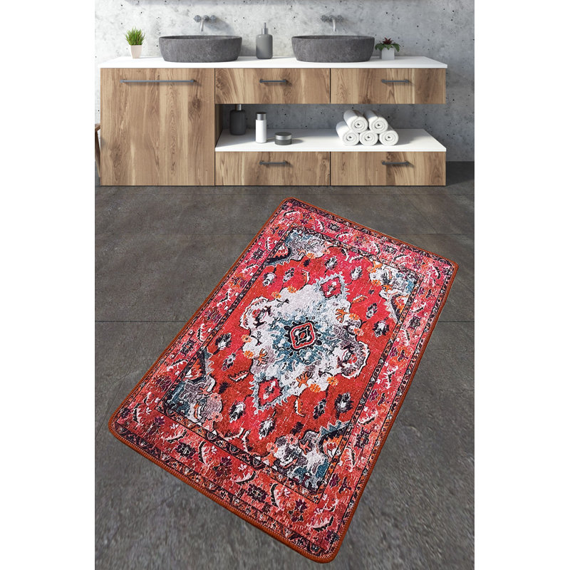 Tapis de bain antibactérien, antidérapant, 2,3 x 4,0 pieds | 100% polyester, hauteur des poils: 0,4 pouce, 20,5 oz / pied carré | Lavable à la machine, facile d'entretien, parfait pour la sécurité et le confort de la salle de bain | Durable et élégant pour la maison