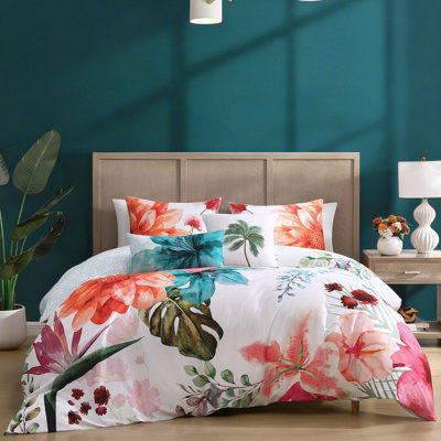 Ensemble d'édredon réversible 100% satin de coton 5 pièces Bebejan Eden