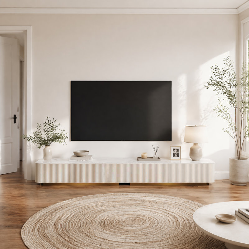 Armoire de rangement 94,5 po, 4 tiroirs, 94.4", Beige