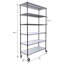 Étagère à 6 niveaux en fil métallique robuste, capacité totale de 6 000 lb, certifiée NSF, noire, 18 po x 48 po x 82 po-130134706