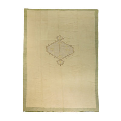 One-of-a-Kind 10'6" X 18'7" 1950s Cotton Area Rug