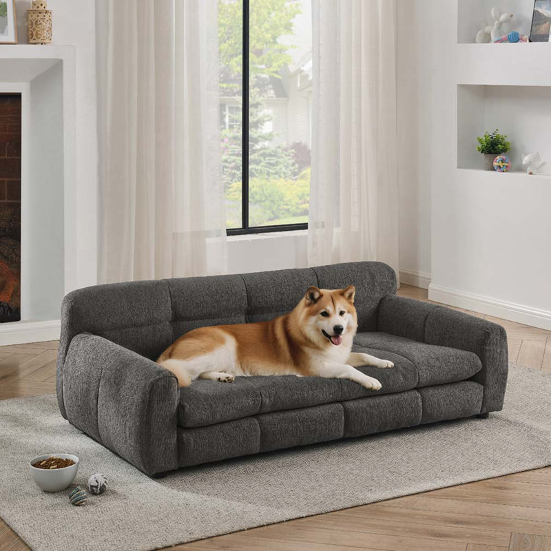 Lit rectangulaire pour chien, canapé-lit pour chien, Gris foncé