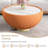 Modern Round Coffee Table, 27.55" Bowl Shaped Fluted Coffee Table with White Top & PU Leather Covered & Gold Metal Base Modern Coffee Cocktail Center Tables for Living Room-1686162084