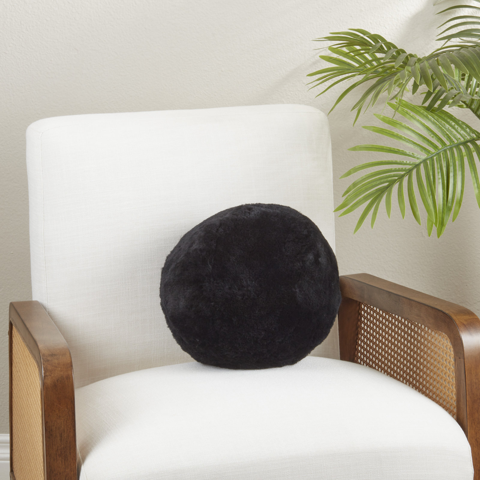 Wool Throw Pillow, Black