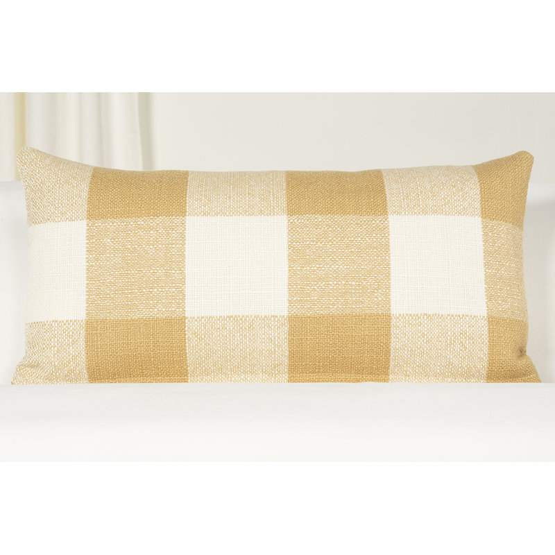Coussin Birch Lane Cleveland, Plume, Brun à carreaux