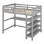 Lit mezzanine en bois avec bureau sous le lit, lit mezzanine avec 4 tablettes de rangement-1421456977-1421456979