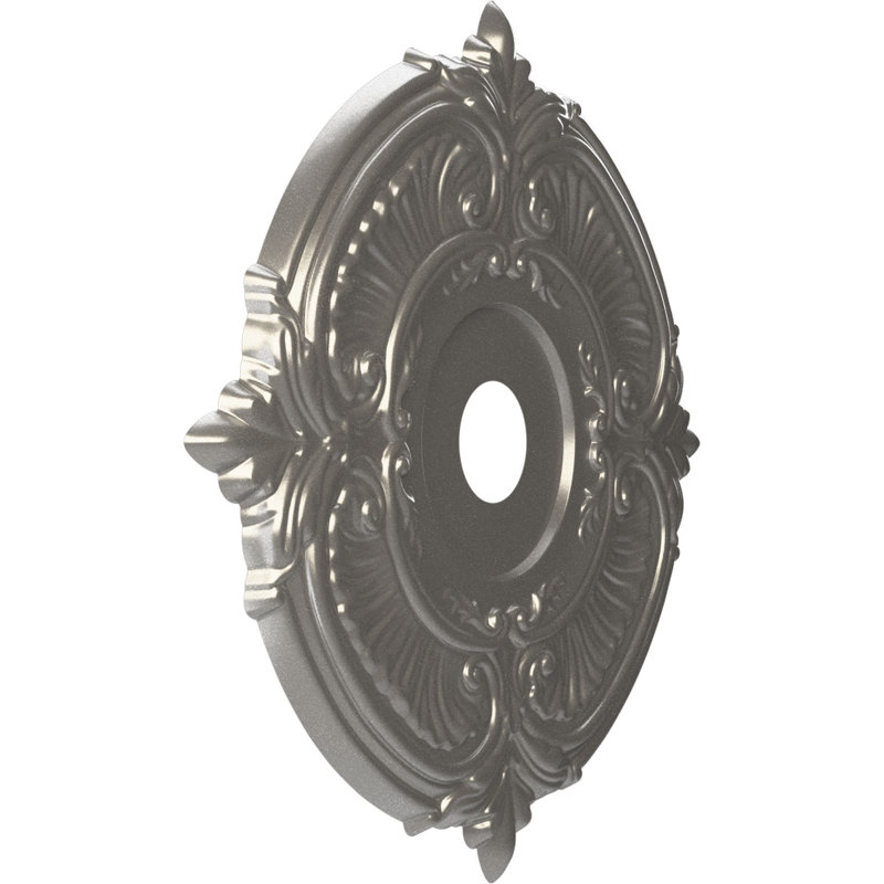 Attica Thermoformed PVC Ceiling Medallion, 22" H x 22" W x 1" D, Aged Dark Steel