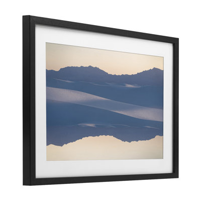 Subtle Mountain Silhouette Reflection Framed Print Under Glass, design by Robin Vandenabeele