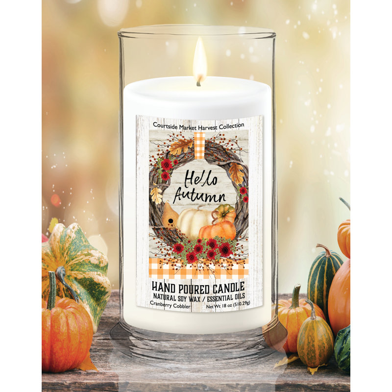Hello Autumn 18 oz Status Candle Glass