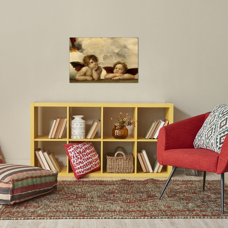 «The Two Angels» par Raphael, reproduction d'art sur toile, H 26 po x l 40 po x P 1,5 po, Toile tendue, Pas de tapis