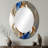 Rhythmic Golden Ink Waves Fusion II - Abstract Oval Decorative Mirror On Metal-1455430531