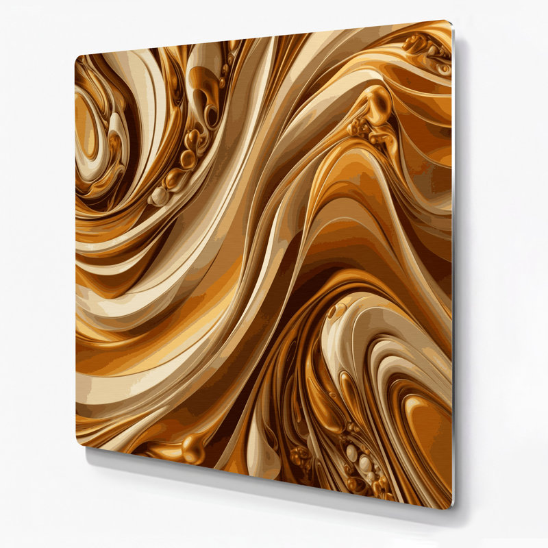 Gradient abstrait 6, art mural en métal brun, H 12 po x l 12 po