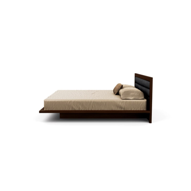 Moduluxe Upholstered Bed, King, Onyx, Natural Walnut