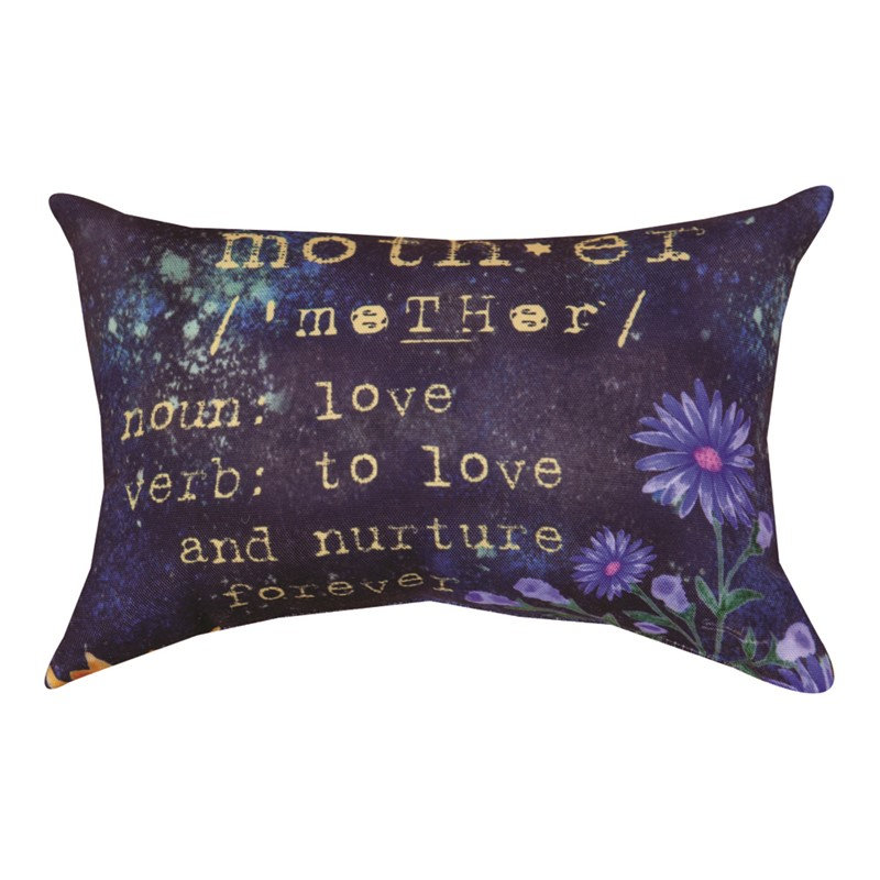 Coussin décoratif rectangulaire en polyester manuel imprimé mauve 12,5 po x 8 po