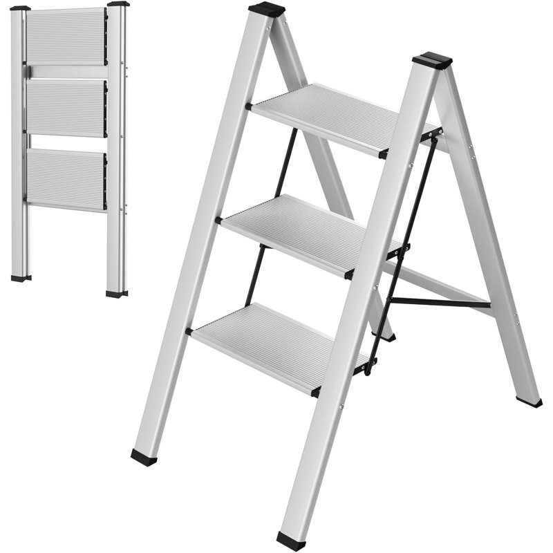 Aluminum Step Ladder, Black