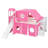 Celestia Castle House Loft Bed With Storage Stairs, Slide and Tent-109025637-109025636