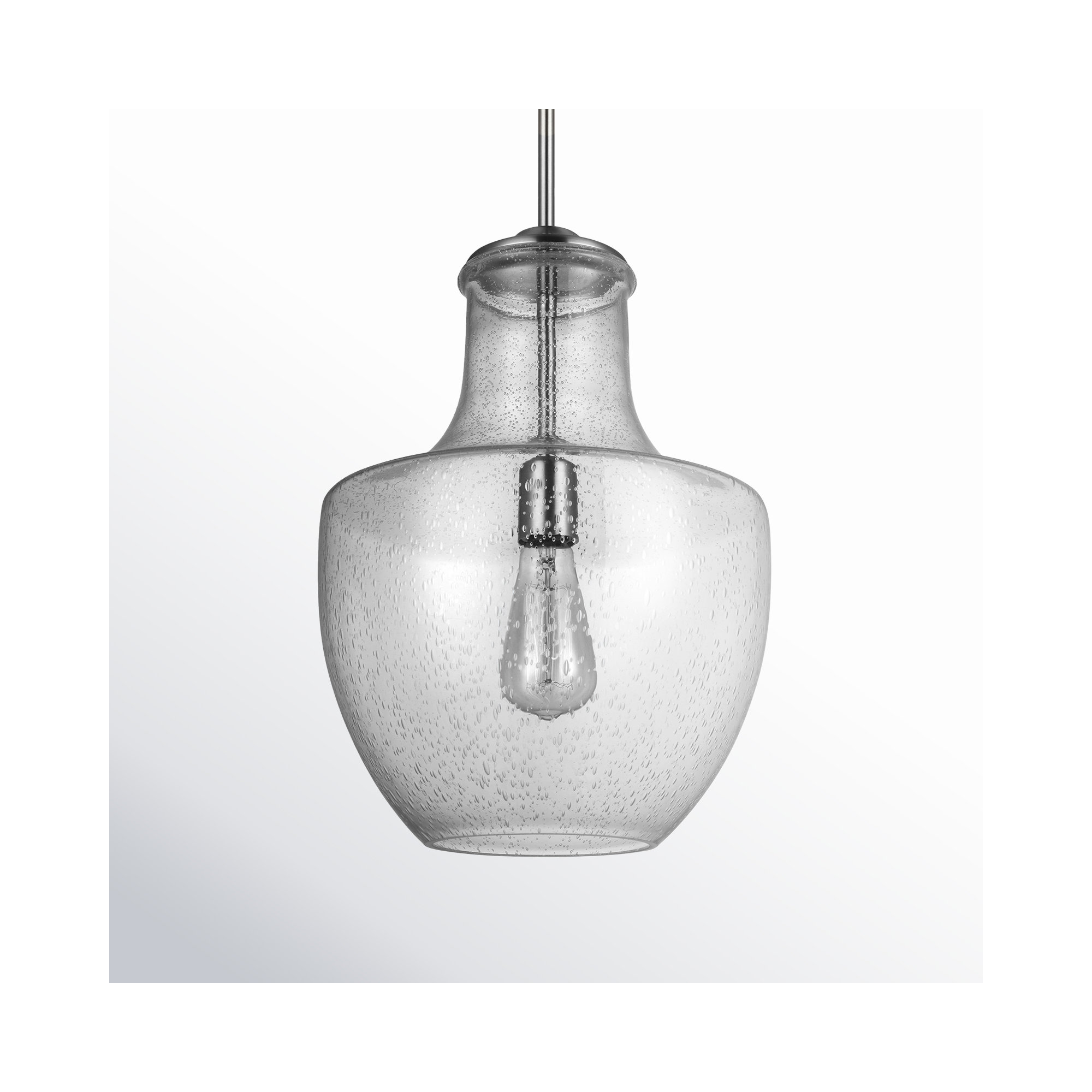 Ravenna 1-Light Dimmable Teardrop Pendant , Satin Nickel
