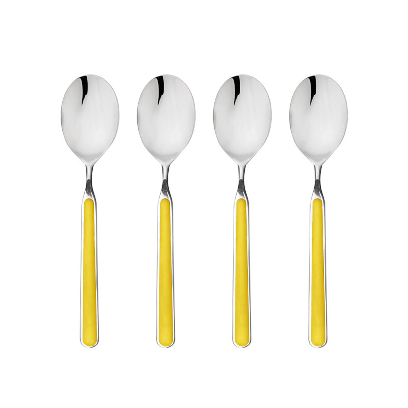4 cuillères à espresso fant. Bleu électrique, Jaune