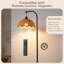 Lampe sur pied en rotin Boho avec télécommande, ampoule à intensité variable incluse