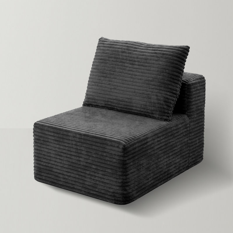 Chaise sans accoudoirs Kapellen, Gris, H 23,6 po x l 25,6 po x P 35,4 po