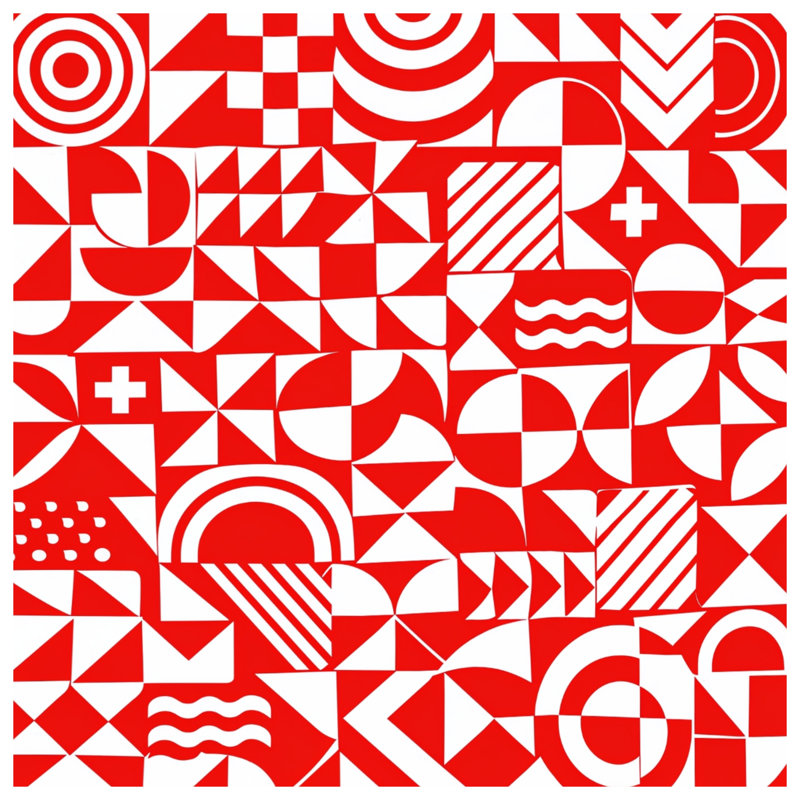 Rideaux de fenêtre à formes géométriques rouges, voilages à formes géométriques - 1 panneau, 50" x 92" - 1 Panel, Sheer