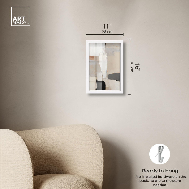 «Antique Wall II Modern Decor Shadowbox» par Art Remedy, H 16 po x l 11 po, Blanc