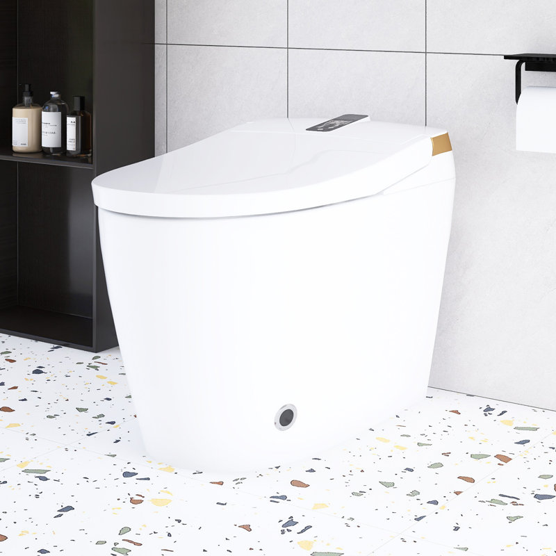 Toilette simple en céramique Smart 1,28 GPF, Blanc