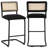 Marlow Upholstered Boucle Counter & Bar Stool with Cane Rattan Back-426010509-426010510-427114615