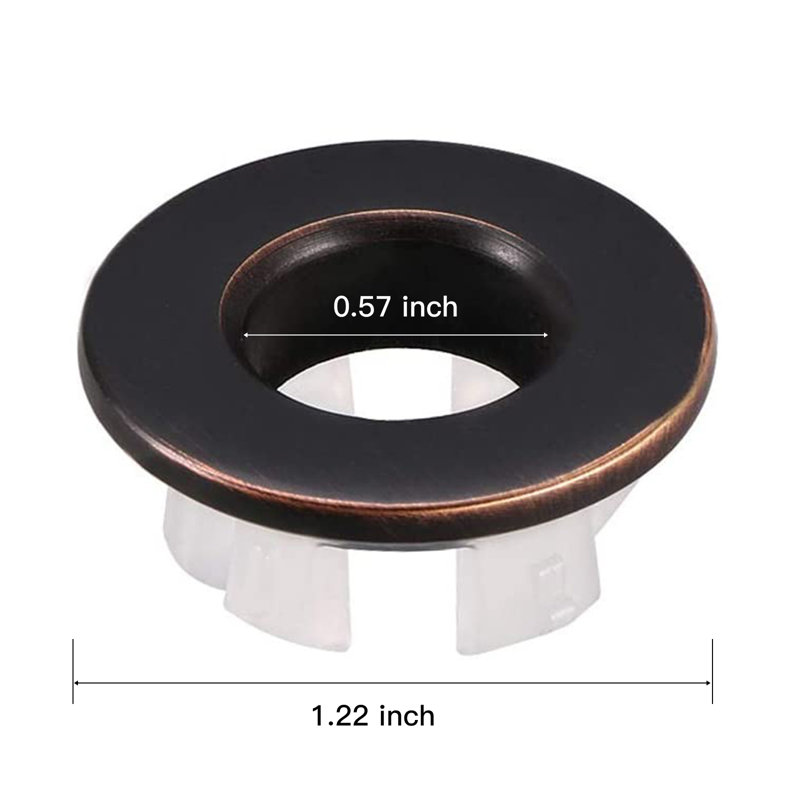 1,22 po Cuvette d'insertion en laiton avec couvercle de trop-plein à garniture de meuble-lavabo et capuchons ronds en nickel brossé (paquet de 2)