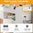 Makeup Vanity Desk with Mirror & 3 Light Colors Available, Modern Bedroom Dressing Table, White-31079101