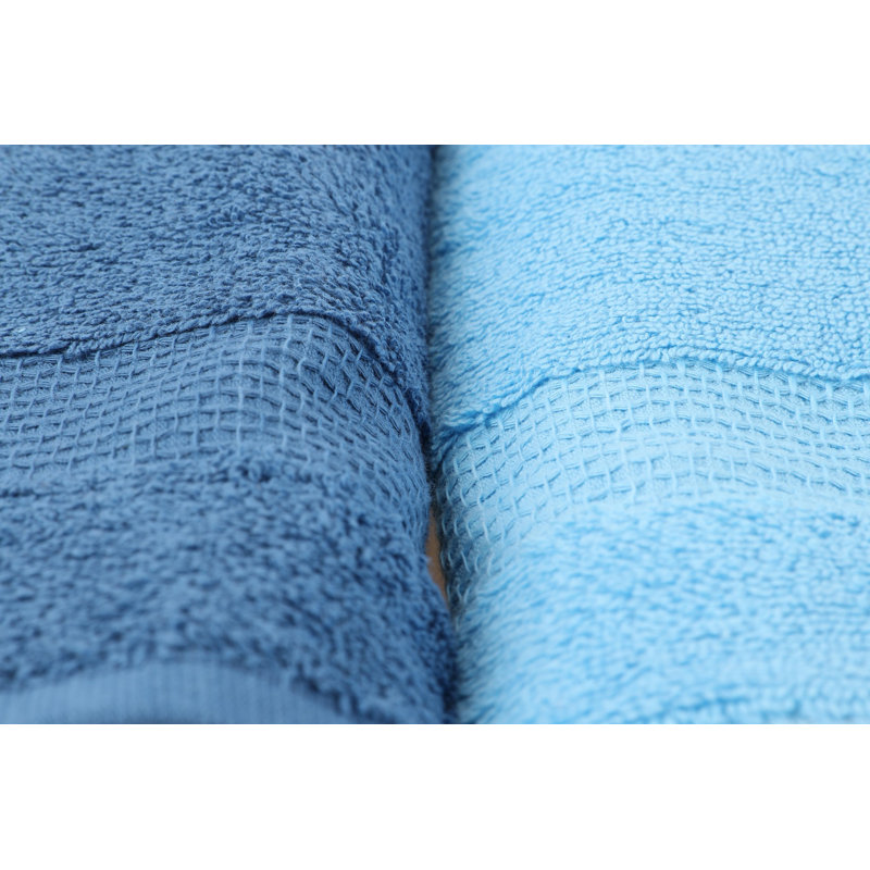 Ensemble de 4 serviettes à main de même taille, Bleu foncé / bleu / bleu pâle