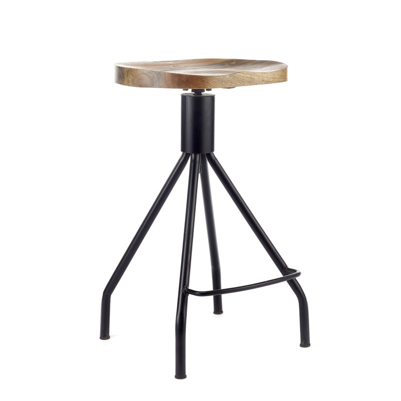 Atoll Swivel Adjustable Height Counter Stool with Metal Frame
