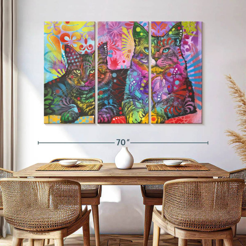 2 Cats, 42" H x 65" W
