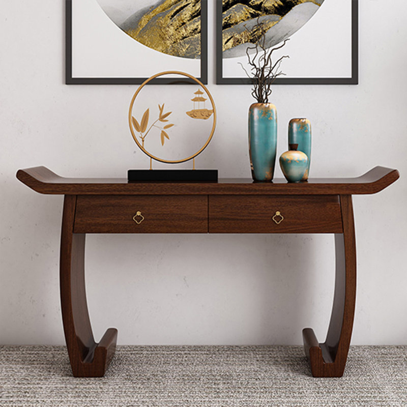 Nouvelle console en bois massif de style chinois., H 33,8 po x l 70,8 po x P 14 po