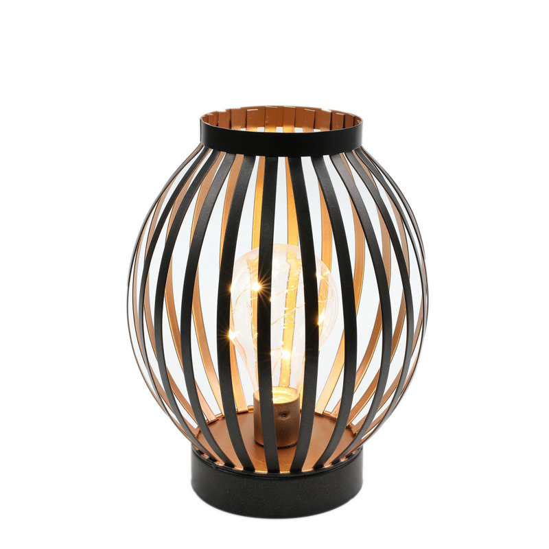 Suzan 22Cm Black/Gold Cage Shape Metal Table Lamp