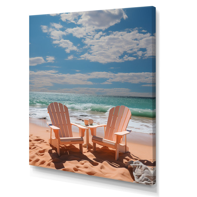 Chaise de plage Dream II - Décoration murale nautique et plage, H 40 po x l 30 po x P 1,5 po, Toile tendue
