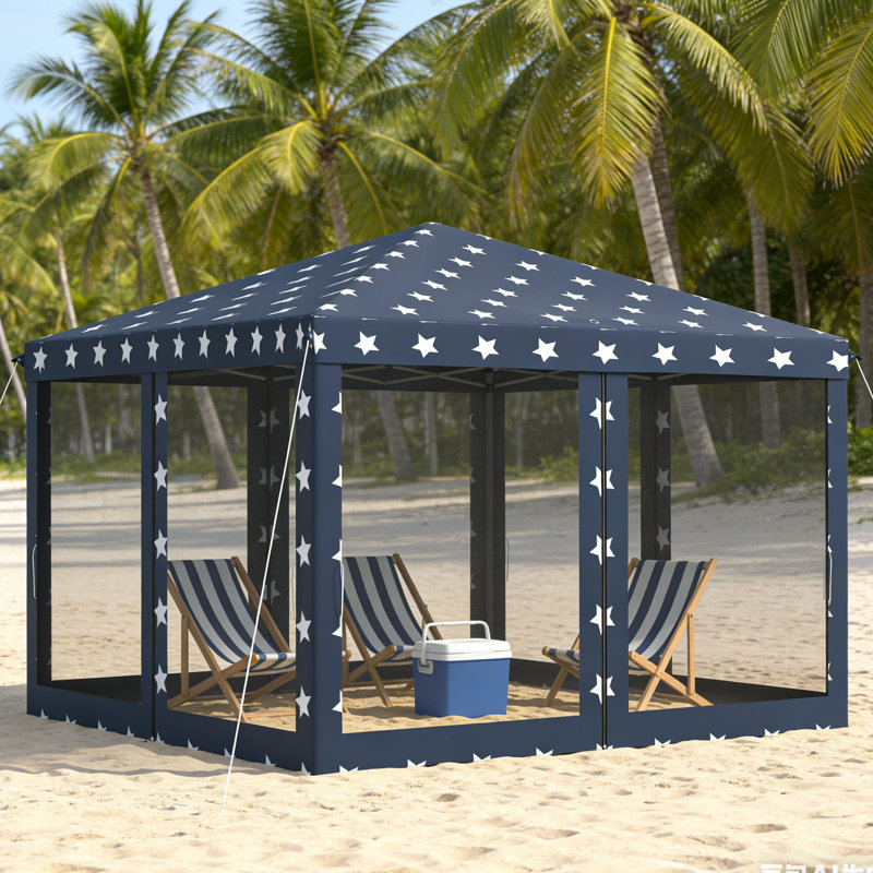 Tente d'auvent instantanée 10 x 10 pi avec moustiquaire - moustiquaire portatif pour l'extérieur, le camping et la terrasse; Comprend un sac de transport et une hauteur réglable.