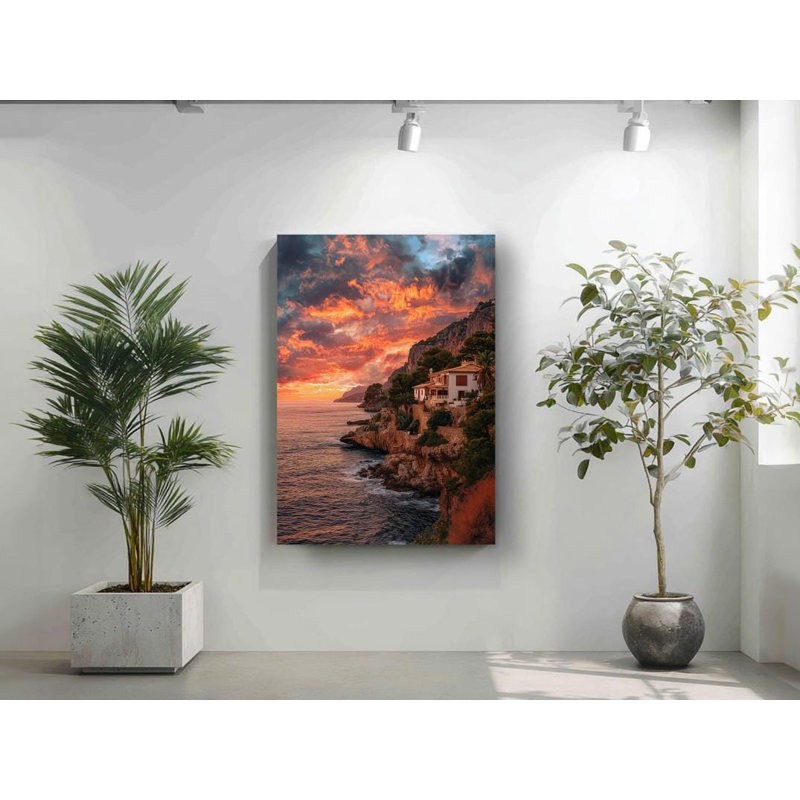 Impression sur toile Coastal Sunset: Méditerranée, H 45 po x l 30 po