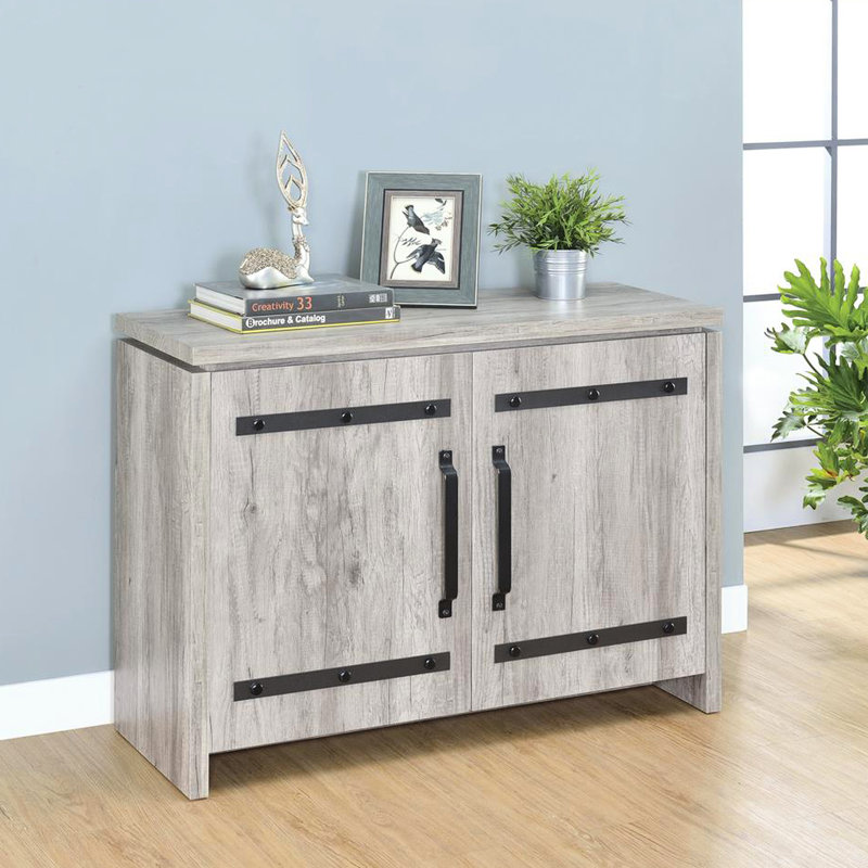 Armoire grise en bois flottant à 3 ou 4 tablettes - Solution pratique pour le rangement à domicile 2 portes spacieuses pour maximiser l'espace de vie