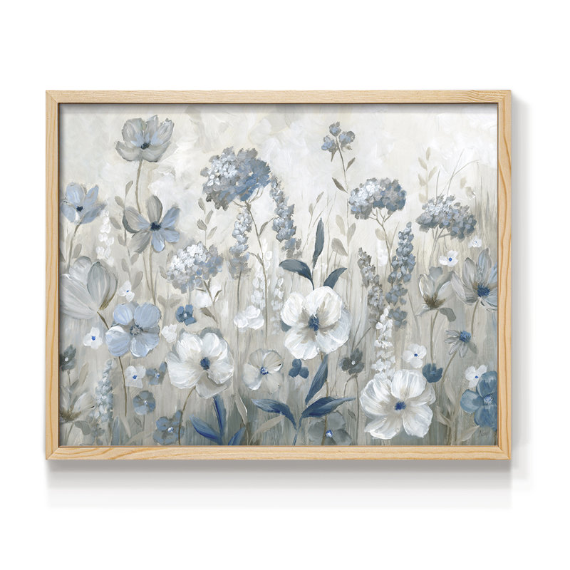 Cool Blue Field -Framed Print - Restickable, Natural, 11" H x 14" W