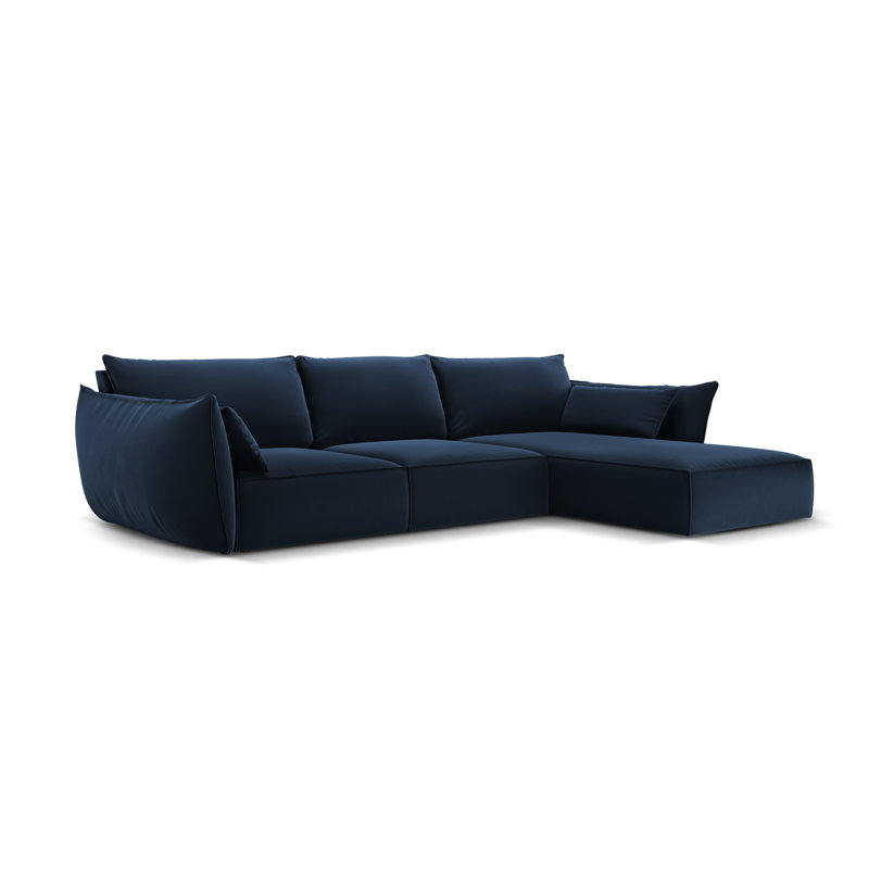 Adriona 4 Seater Corner Sofa , Right Hand Facing, Blue