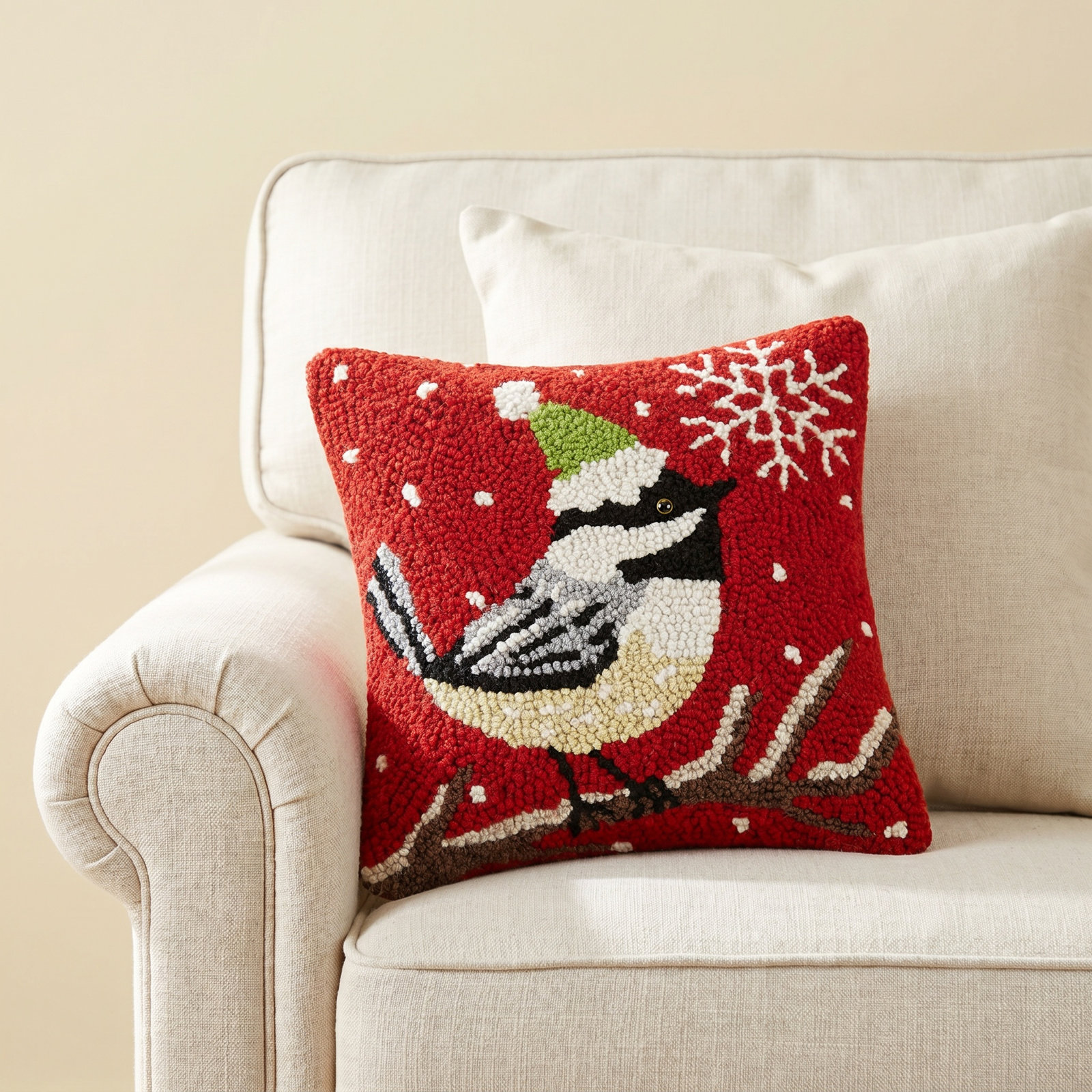 Throw Pillow, Chickadee
