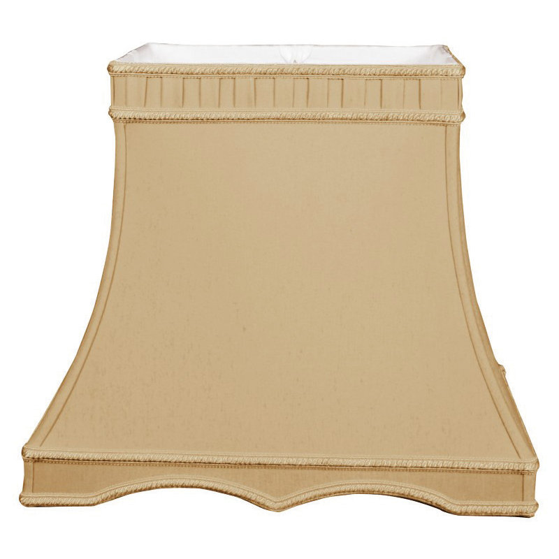 Abat-jour cloche en soie / shantung (araignée), Or antique, H 12,5 po x l 14 po x P 14 po