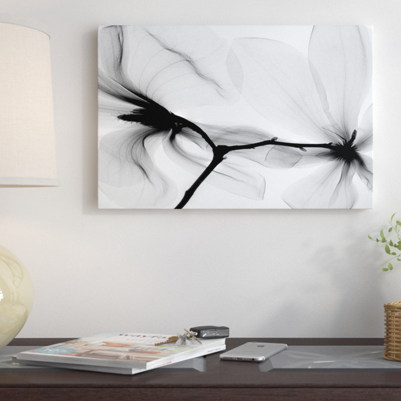 «Magnolias I», estampe numérique sur toile tendue avec châssis, H 8 po x l 12 po x P 0,75 po, Toile tendue