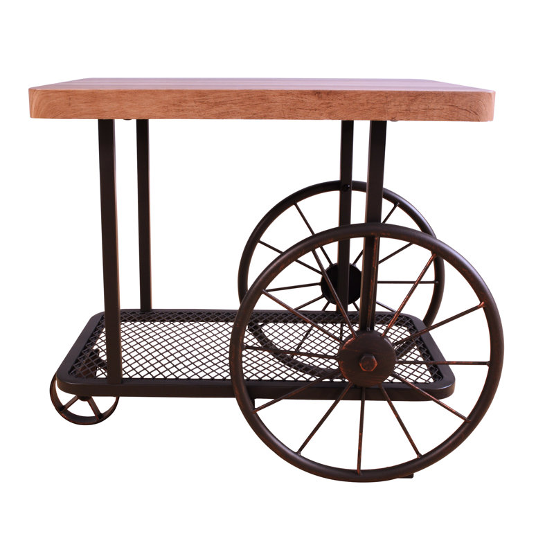 Table de bout rectangulaire Industrial Oak