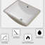Lavabo de salle de bain rectangulaire encastré en céramique 21 "x 14" avec trop-plein