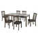 Deral 7 - Piece Solid Wood Dining Set,PU Leather Chair with Marble Table