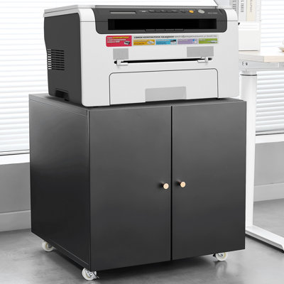 Support d'imprimante en métal avec rangement Tables d'imprimante mobiles pour petits espaces avec porte-classeur réglable