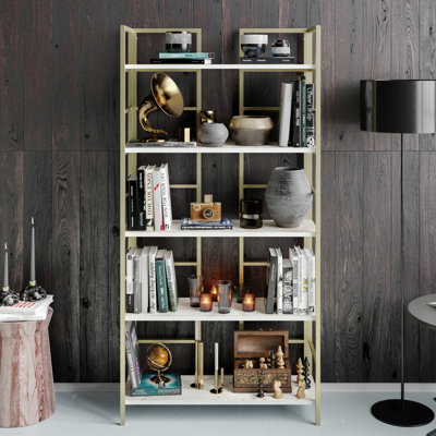 Branan 180 cm H x 90 cm W Steel Etagere Bookcase